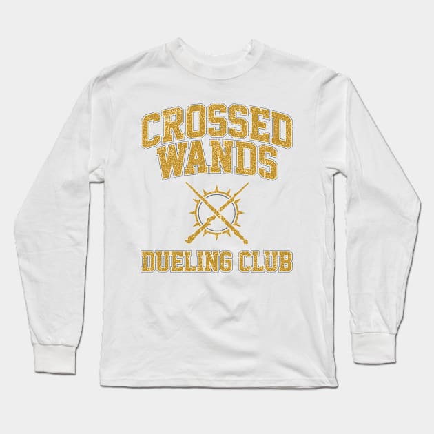 Crossed Wands Dueling Club (Variant) Long Sleeve T-Shirt by huckblade